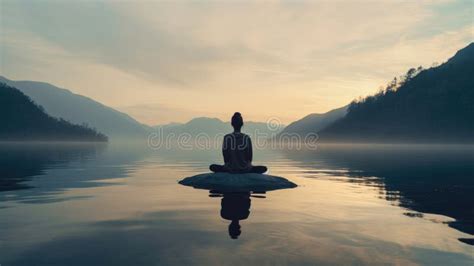 AI Generated Serene Meditation Finding Peace in Calm Settings Stock ...