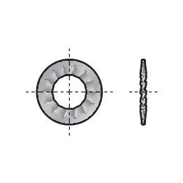 Serrated Lock Washer Metric Phosphor Bronze Cu4 External Teeth