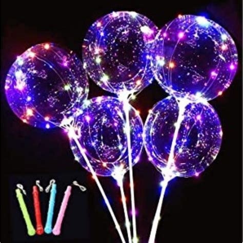 Bal O Bubble Polegadas Festa Led Rgb Vareta E Cabo Shopee Brasil