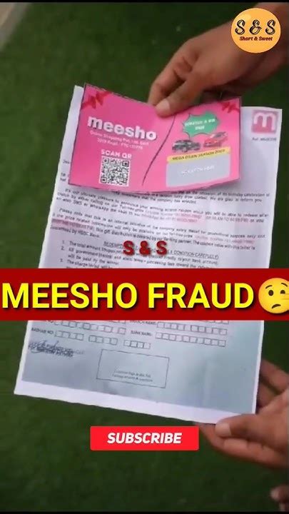 Shortsweet2024 Meesho Fraud🤥be Alertgood Informationdangerous⚠️☠️ Be Carefullike👍