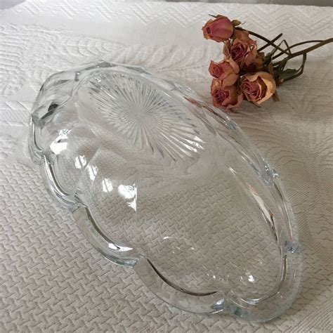 Antique Heisey Glass Banana Split Dish Diamond H Marked Good Etsy