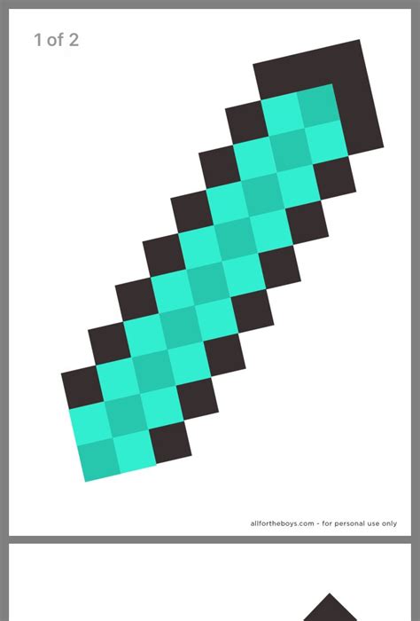 Diamond Sword Printable Minecraft Diamond Sword Papercraft Template Artofit