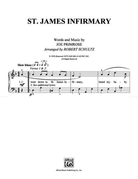 St James Infirmary Easy Piano Digital Sheet Music Sheet Music Plus