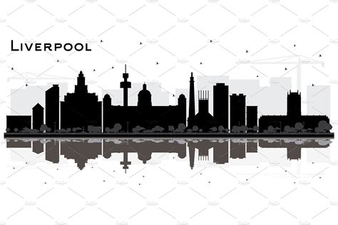 Liverpool City Skyline Silhouette Vector Illustration