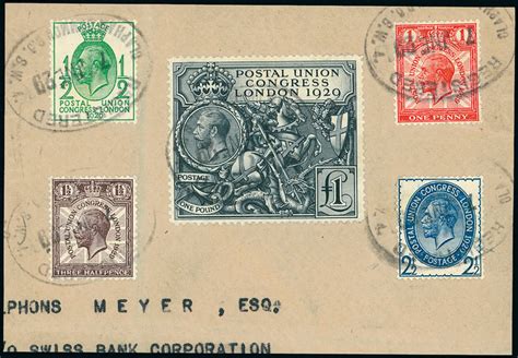 Stamp Auction Great Britain Postal Union Congress Auction Of