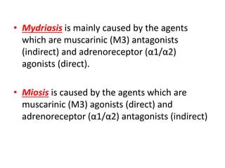 Screening of miotic and mydriatic agents | PPT