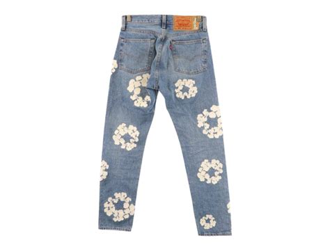 SASOM เสอผา Denim Tears X Levi s 501 Cotton Wreath Jean Light Wash