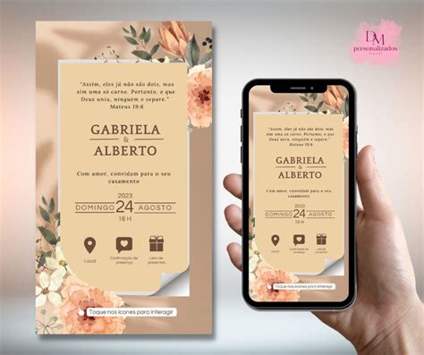 Convite De Casamento Digital Interativo Terracota Elo