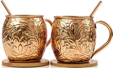 Premium Moscow Mule Copper Mugs Gift Set Of Handmade With Pure