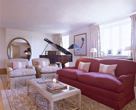 Red-White Contemporary-Traditional Living Room | Contemporary ...