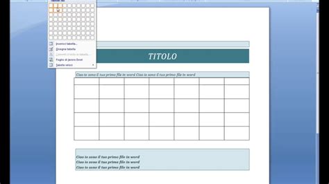 Come Creare Una Tabella Con Microsoft Word Youtube