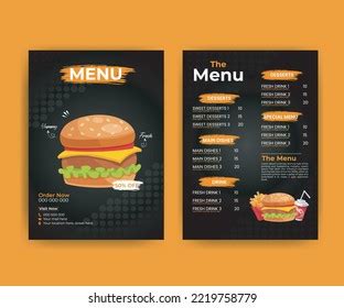 Restaurant Food Menu Design Template Stock Vector (Royalty Free ...