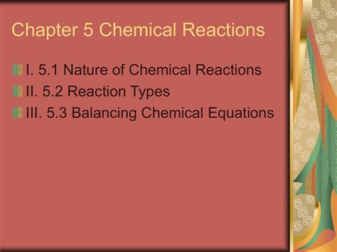 Chapter 5 Chemical Reactions