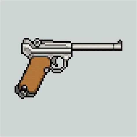 Pixel Art Glock Gun Pixelated Pistol Handgun Glock Weapon Icons