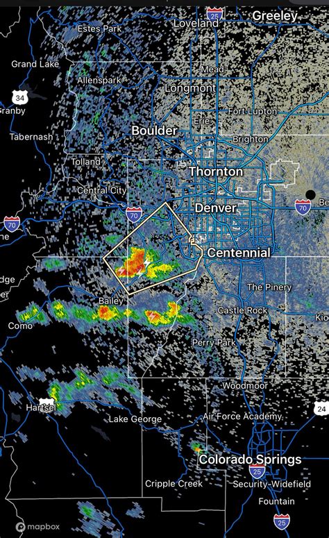 Denver - 12:15 PM – Storms are already firing in the foothills near