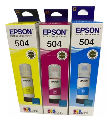 Pack Kit 3 Tintas Originales Epson 504 Colores Facturadas Meses Sin