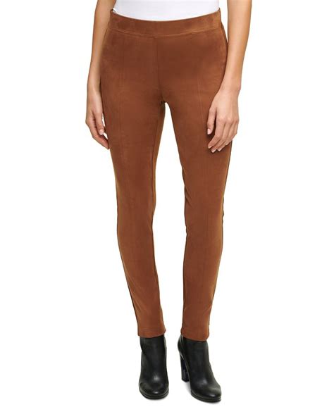 Calvin Klein Faux Suede Pull On Pants Macys