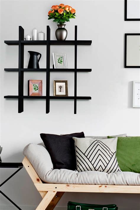 Grid Wall Shelf Black By Sorbus Color Black Hardware Included