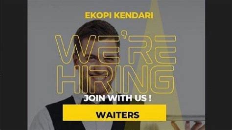 Lowongan Kerja Kendari Ekopi Buka Rekrutmen Posisi Server Atau Waiters