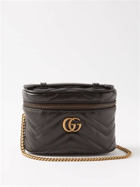 Gucci GG Marmont Vanity Mini Leather Cross Body Bag Black ShopStyle