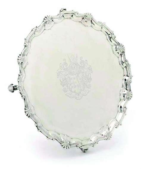 A George Ii Sterling Silver Salver Table Stand By George Hunter