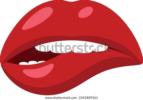 Biting Lip Icon Sexy Female Red Stock Vector Royalty Free 2242889261 Shutterstock