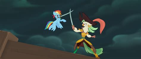 Image Rainbow Dash Sword Fighting Captain Celaeno Mlptm My