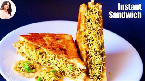 Sev Puri Toast Sandwich Recipemumbai Street Food Indian Street Food