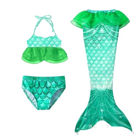 Sjöjungfru Baddräkt Bikini Mermaid Tail Flicka Röd Tbutik Se