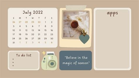 Pastel Brown And Blue Simple Aesthetic Organizer Desktop Wallpaper