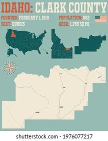 Large Detailed Map Clark County Idaho Stock Vector (Royalty Free ...