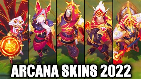 All New Arcana Skins Spotlight Ahri Xayah Hecarim Ryze Rakan