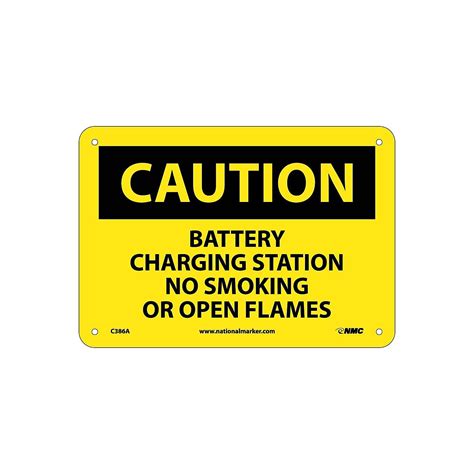 National Marker Caution Signs Battery Charging Station No Smoking Or