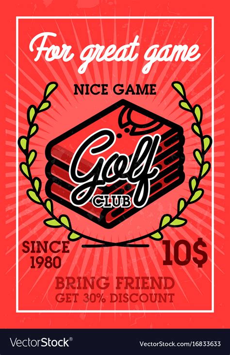 Color vintage golf club banner Royalty Free Vector Image