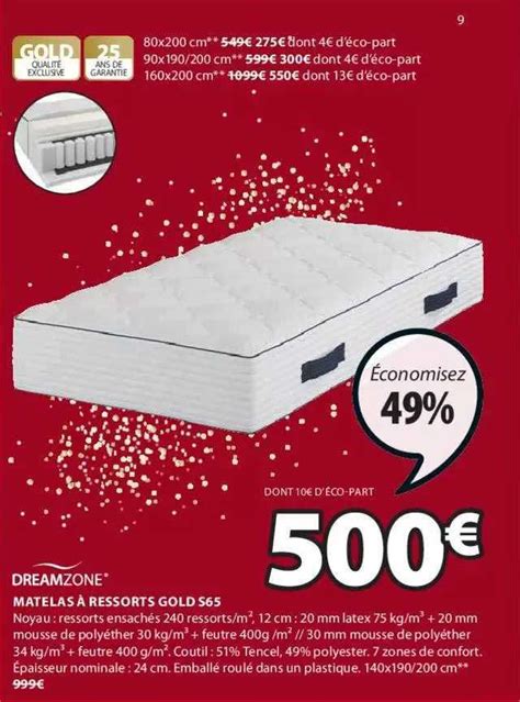 Promo Dreamzone Matelas Ressorts Gold S Chez Jysk Icatalogue Fr