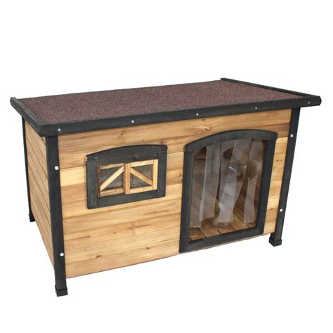 Dog Kennel Flat Roof Medium Wooden Pet House Home - Indoor / Outdoor ...