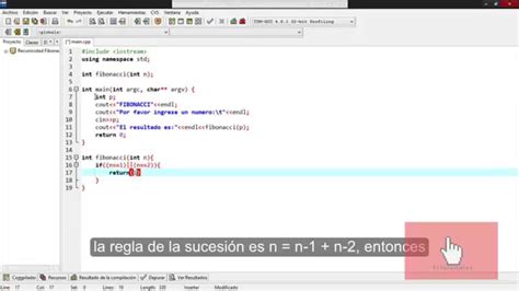 Recursividad Serie Fibonacci C Youtube