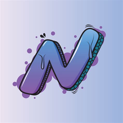 Graffiti Letter N premium vector illustration 16959788 Vector Art at