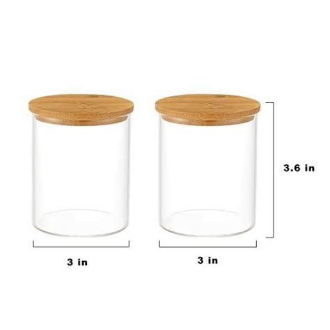 INIUNIK Glass Qtip Holder Dispenser With Bamboo Lid 2 Pack Glass 2