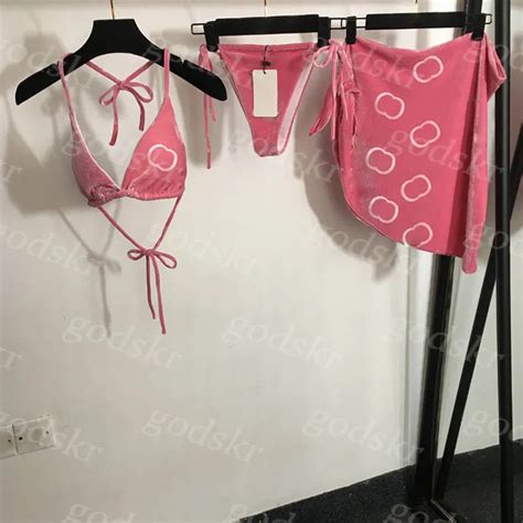 Sling Bikinis Velvet Swimwear Set Sexy Sling Bathing Suit With Bikini
