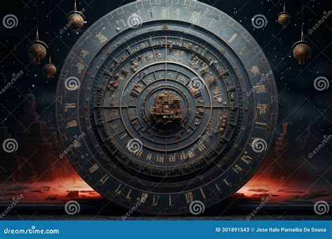 Conceptual Visuals of the Ancient Lunar Calendar Stock Illustration ...