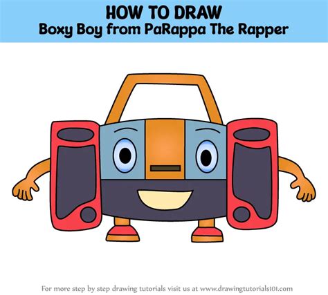 How To Draw Boxy Boy From Parappa The Rapper Parappa The Rapper Step