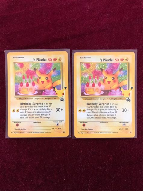 Pokemon Th Anniversary Celebrations Birthday Pikachu Holo Bleed