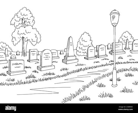 Dibujos De Cementerio Espeluznante Para Colorear Para Colorear Pintar