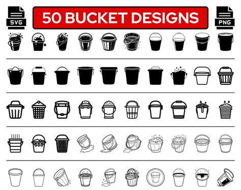 Bucket SVG Bucket SVG Bundle Bucket SVG Files for Cricut Bucket Cut File Bucket Png Bundle ...