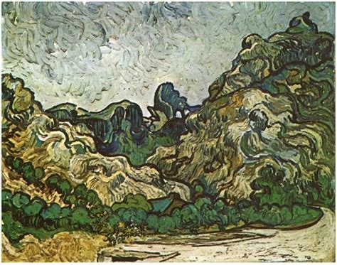 vincent van gogh mountains  saint remy  dark cottage oil