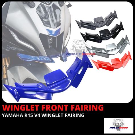 Kyt Yamaha R V Front Fairing Winglet Plastic Abs Carbon Fiber Kit