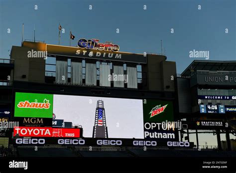 May 11 2019 A View Of The Gillette Stadium Score Board With A Sixth