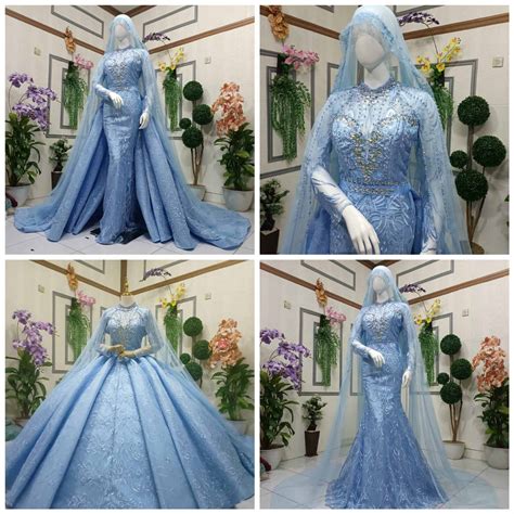 Baju Pengantin Warna Baby Blue Koleksi Baju Pengantin Light Blue