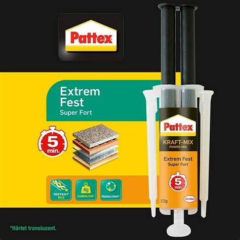 Pattex Kraft Mix Komponenten Kleber Extrem Fest 1 Stk 11 Ml 12 G